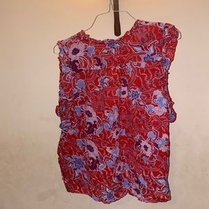 Womens Floral Short Sleeved Blouse